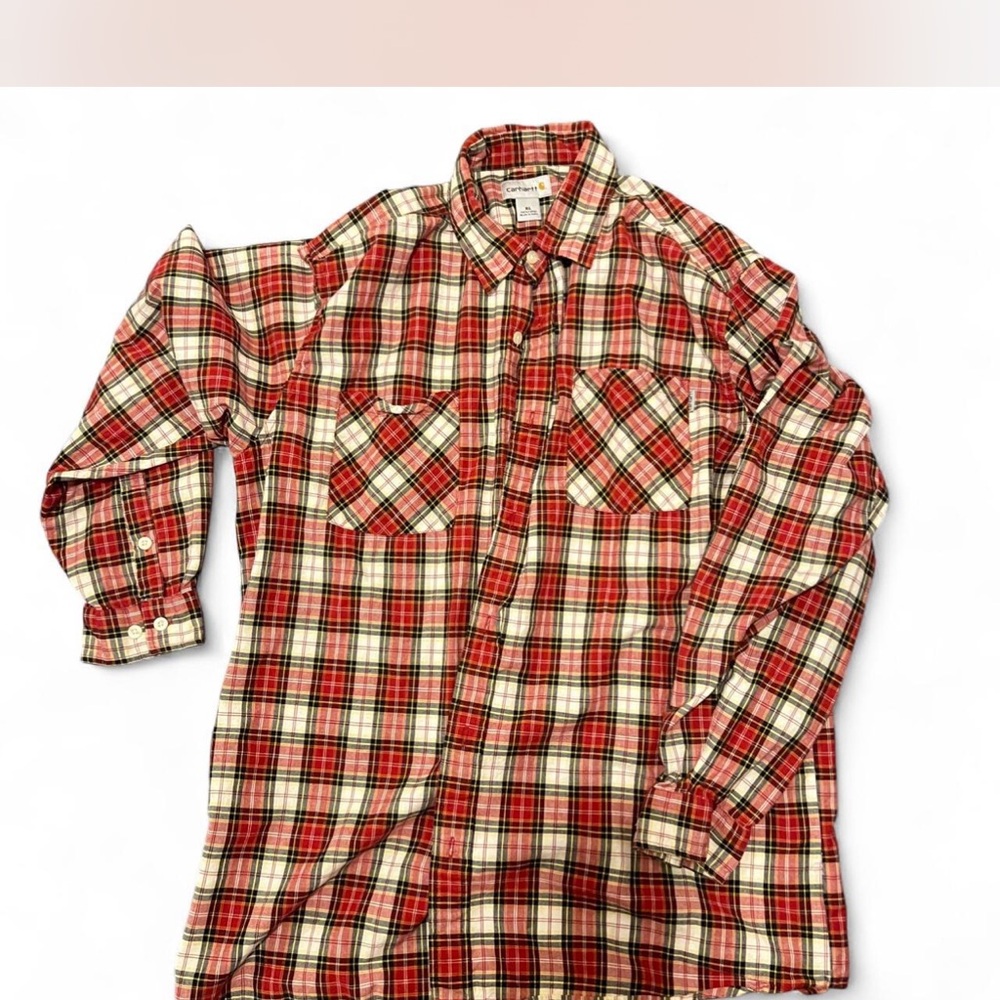 Carhartt Red and White Plaid Casual Shirt